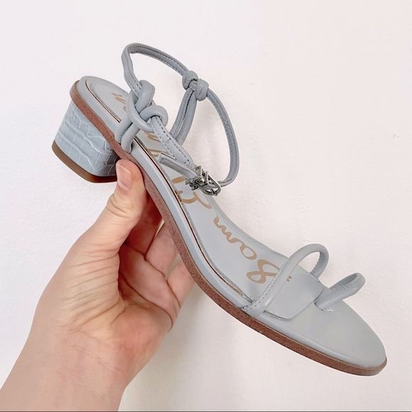 SAM EDELMAN Baby Blue Isle Straps Sandal Flat Leather Animal Print - Picture 1 of 4